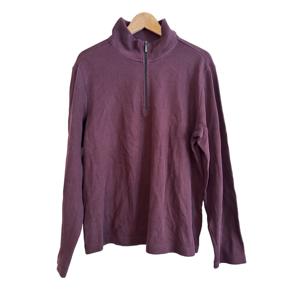 Robert Barakett Men’s 100% Pima cotton quarter zip pullover mock neck L